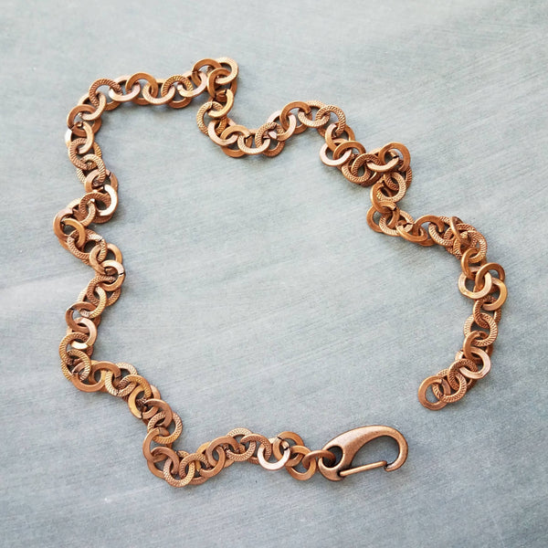 Thick Copper Chain Necklace, Big Clasp Necklace, Front Clasp Chain, Antique Copper Necklace, Chunky Copper Chain, Lobster Claw Carabiner Clip Clasp